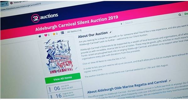 Aldeburgh Carnival Silent Auction 2019 launch