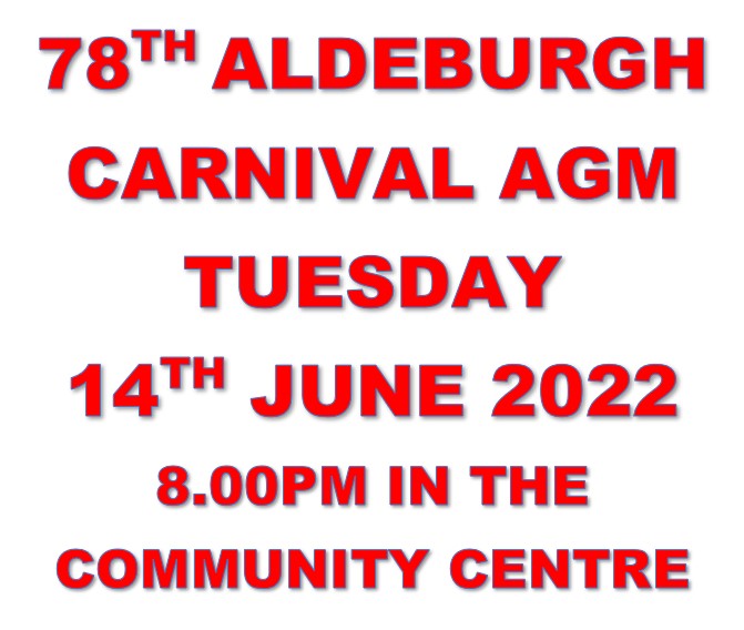 Aldeburgh Carnival AGM – Tuesday 14th June 2022